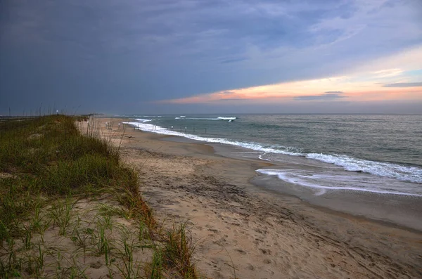 Zachód Słońca Przylądku Hatteras National Seashore Wyspie Hatteras Karolina Północna — Zdjęcie stockowe