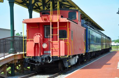 Virginia, Virginia 'daki Virginia Demiryolu Müzesindeki Tarihi Tren Norfolk, Virginia, ABD.