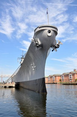 USS Wisconsin Battleship (BB-64) in Norfolk, Virginia VA, USA. clipart