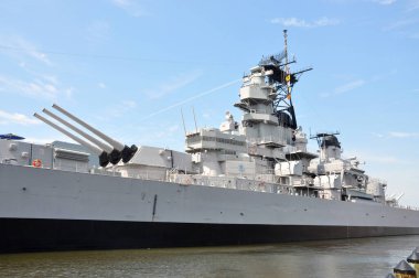 USS Wisconsin Savaş Gemisi (BB-64) Norfolk, Virginia VA, ABD.