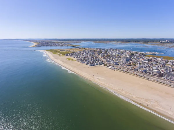Widok Lotu Ptaka Hampton Beach Tym Zabytkowe Budynki Nabrzeża Ocean — Zdjęcie stockowe