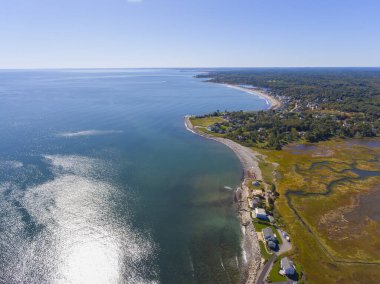 Rye Harbor Eyalet Parkı 'ndaki Rye Harbor hava manzaralı Rye, New Hampshire NH, ABD.
