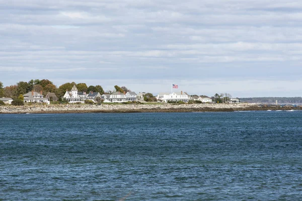 Rye Harbor State Park Kıyısındaki Tarihi Konut Binaları New Hampshire — Stok fotoğraf