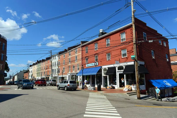 Market Street Een Plaats Town Amerikaanse Staat New Hampshire Valt — Stockfoto