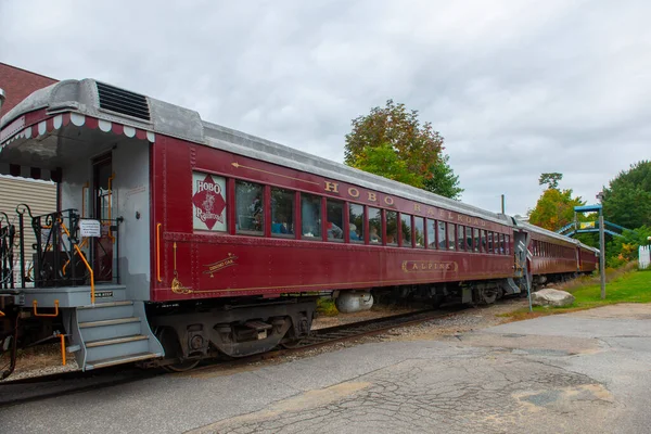 Winnipesaukee Passeggero Ferroviario Panoramico Alla Stazione Weirs Beach Città Laconia — Foto Stock