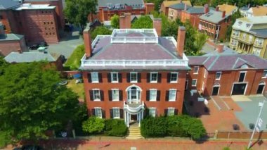 Andrew Safford Evi, 13 Washington Square West ve Salem hava manzarasının tarihi şehir merkezi, Massachusetts MA, ABD. 