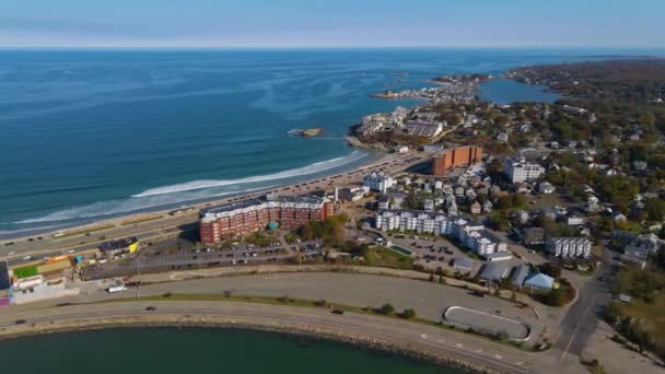 Nantasket Beach Weir River Hingham Bay Aeral View Fall Foliage — стокове відео