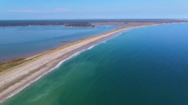 Long Island 'daki Duxbury Sahili ve Duxbury Körfezi hava manzaralı Massachusetts MA, ABD. 