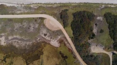 Long Island 'daki Duxbury Sahili ve Duxbury Körfezi hava manzaralı Massachusetts MA, ABD. 