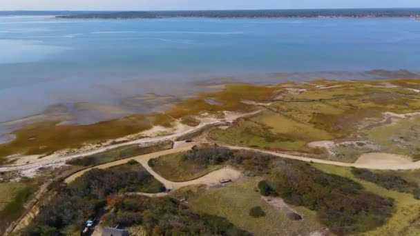 Duxbury Beach Long Island Duxbury Bay Widok Lotu Ptaka Miejscowości — Wideo stockowe