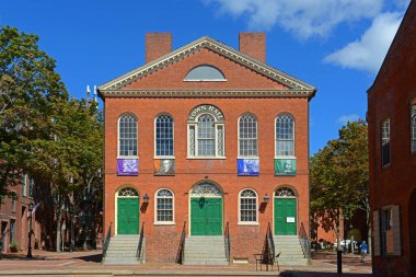 Old Town Hall in Salem, Massachusetts, USA. This federal style building is the oldest surviving municipal building in Salem. clipart