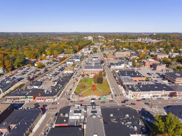 Rathaus Und Historisches Gebäude Luftaufnahme Needham Massachusetts Usa — Stockfoto