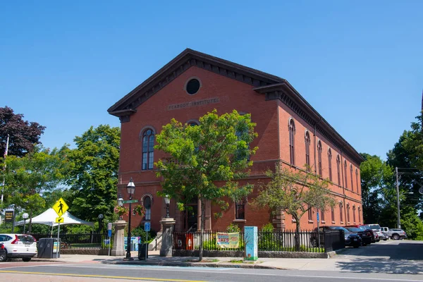 Peabody Institute Library Przy Main Street Centrum Peabody Massachusetts Usa — Zdjęcie stockowe