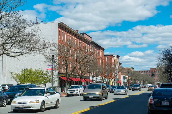 Storici Edifici Commerciali Essex Street Tra Appleton Street Jackson Street — Foto Stock