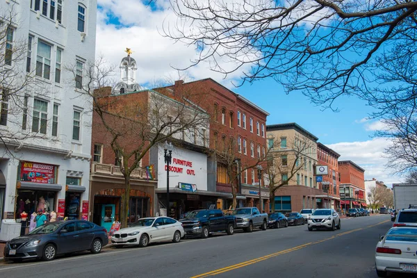 Storici Edifici Commerciali Essex Street Tra Appleton Street Lawrence Street — Foto Stock