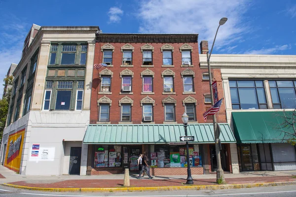 Ιστορικά Εμπορικά Κτίρια Στην Main Street Στο Prichard Street Στο — Φωτογραφία Αρχείου