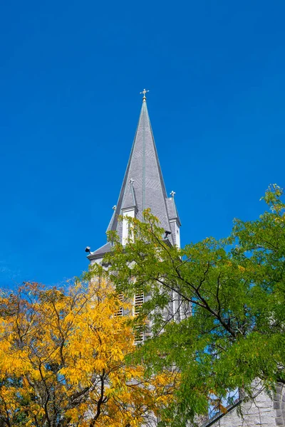 Fitchburg Şehir Merkezindeki 569 Main Caddesi Ndeki Christ Church Massachusetts — Stok fotoğraf