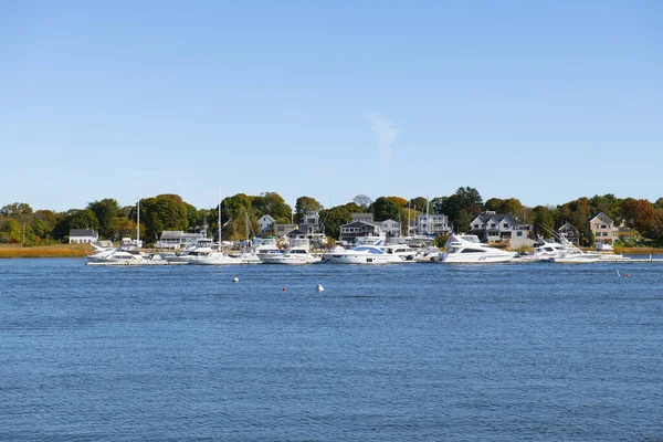 Jachten Pier Merrimack River Het Centrum Van Newburyport Massachusetts Verenigde — Stockfoto