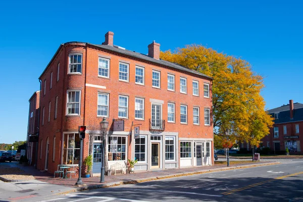 Történelmi Épületek Water Street Belvárosában Newburyport Massachusetts Usa — Stock Fotó