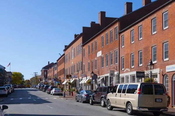 Newburyport Şehir Merkezindeki State Caddesi Ndeki Tarihi Binalar Massachusetts Abd — Stok fotoğraf