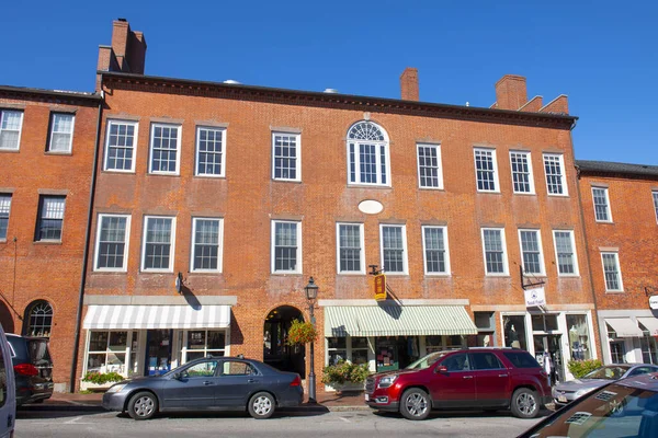 Bâtiments Historiques State Street Dans Centre Ville Newburyport Massachusetts Usa — Photo