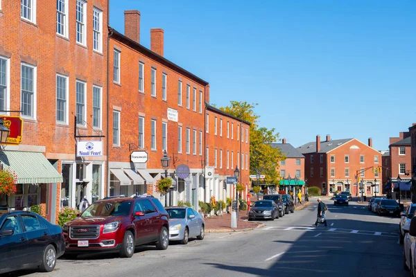 Edifici Storici State Street Nel Centro Newburyport Massachusetts Usa — Foto Stock