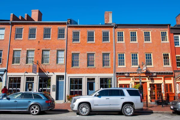 Historic Buildings State Street Downtown Newburyport Massachusetts Usa — Stock Photo, Image