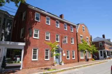 Newburyport, Massachusetts, MA, ABD 'deki Middle Street' teki tarihi binalar.