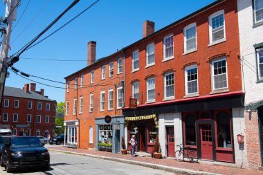 Newburyport, Massachusetts, MA, ABD 'deki Middle Street' teki tarihi binalar.