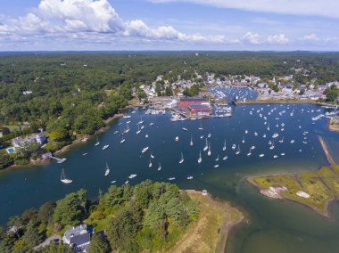 Manchester Denizcilik ve liman manzarası, Manchester deniz kenarı, Cape Ann, Massachusetts, MA, ABD.
