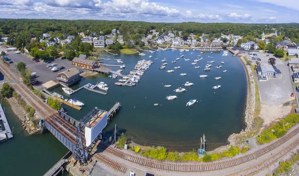 Manchester Marine Harbor Panorama Airview Manchester Sea Cape Ann Massachusetts — 스톡 사진