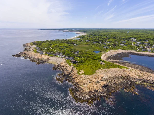 Veduta Aerea Della Costa Loblolly Point Vicino Thacher Island Rockport — Foto Stock