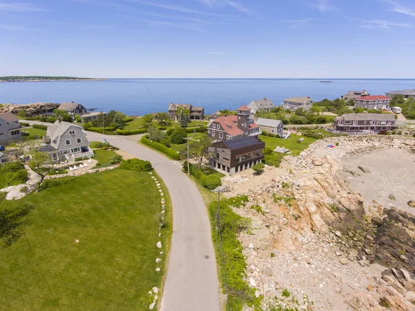 Historic Life Saving Station Aerial View Straitsmouth Cove Landing Town — Φωτογραφία Αρχείου