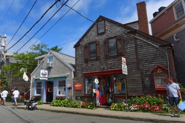 Rockport, Massachusetts, ABD 'deki Bearskin Neck Tarihi Galerisi.