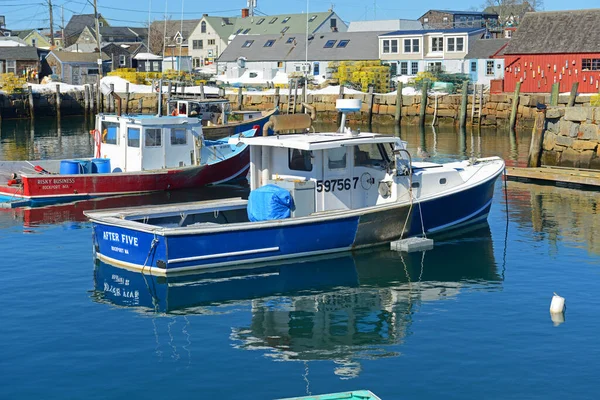 Rybářská Loď Přístavu Rockport City Zimě Massachusetts Usa — Stock fotografie