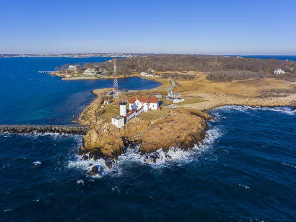 Veduta Aerea Del Faro Eastern Point Gloucester Harbor Cape Ann — Foto Stock