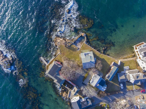 Luchtfoto Van Gloucester City Gloucester Harbor Cape Ann Massachusetts Verenigde — Stockfoto