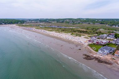 Yazın Gloucester, Cape Ann, Massachusetts, ABD 'de Good Harbor Beach hava manzarası.