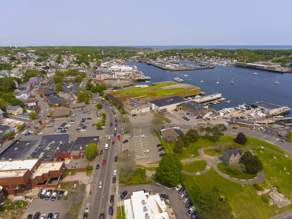 Vista Aérea Gloucester City Gloucester Harbor Cape Ann Massachusetts —  Fotos de Stock