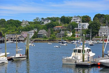 Gloucester City Smith Koyu 'nda balıkçı teknesi, Massachusetts, MA, ABD.