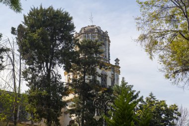 Villa Coyoacan ve Iglesia de San Juan Bautista 'nın tarihi merkezi Mexico City CDMX, Meksika.
