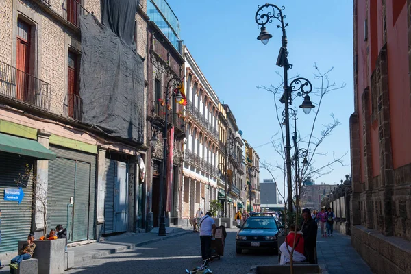 Исторические Здания Улице Республики Гватемала Рядом Конституционной Площадью Зокало Мехико — стоковое фото