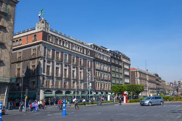 墨西哥墨西哥城Cdmx Zocalo宪法广场上的历史建筑 墨西哥城的历史中心自1987年以来一直是联合国教科文组织的世界遗产 — 图库照片