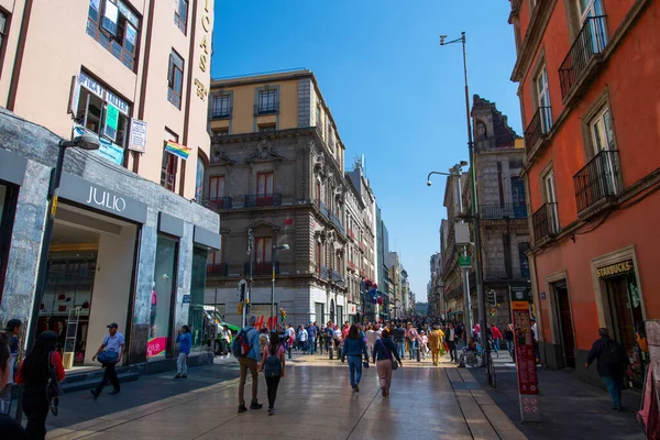 Edificios Históricos Calle Bolívar Avenida Francisco Madero Junto Plaza Constitución — Foto de Stock