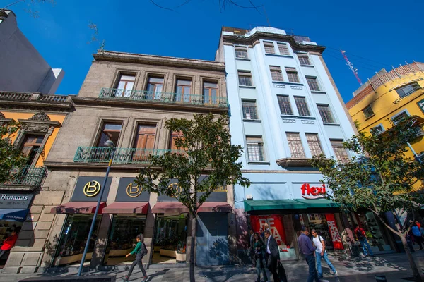 Edificios Históricos Calle Motolinia Avenida Septiembre Junto Plaza Constitución Zócalo —  Fotos de Stock