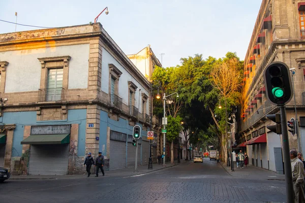 Historic Buildings Calle Tacuba Street Republica Chile Street Zocalo Constitution — Stock Photo, Image