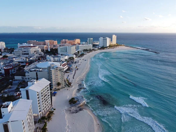 Stranden Cancun Och Höjden Över Havet Vid Krystal Grand Punta — Stockfoto