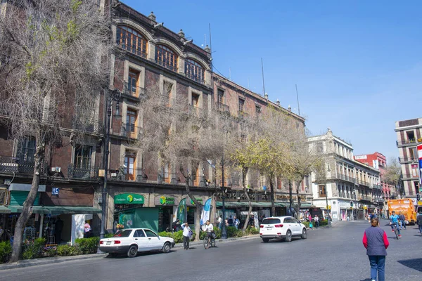 Bâtiments Historiques Sur Rue Calle Monte Piedad Côté Zocalo Constitution — Photo