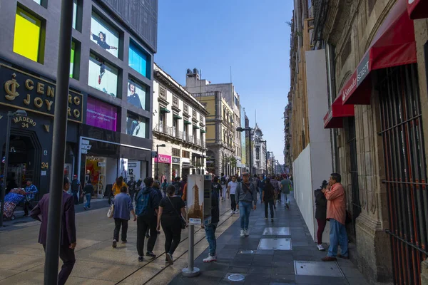 Prédios Históricos Avenida Francisco Madero Perto Rua Calle Motolinia Lado — Fotografia de Stock