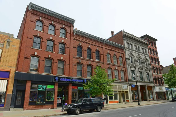 Historic Buildings Water Street Downtown Augusta Maine Usa — Stock Photo, Image